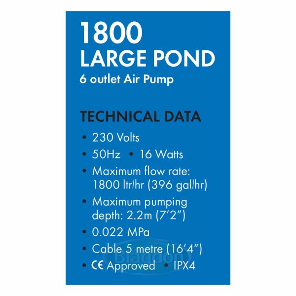 Pond Oxygenator 1800 6 Outlet