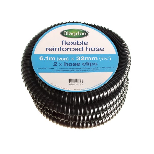 Corrugated Hose With Clips 1.25inch X 6m