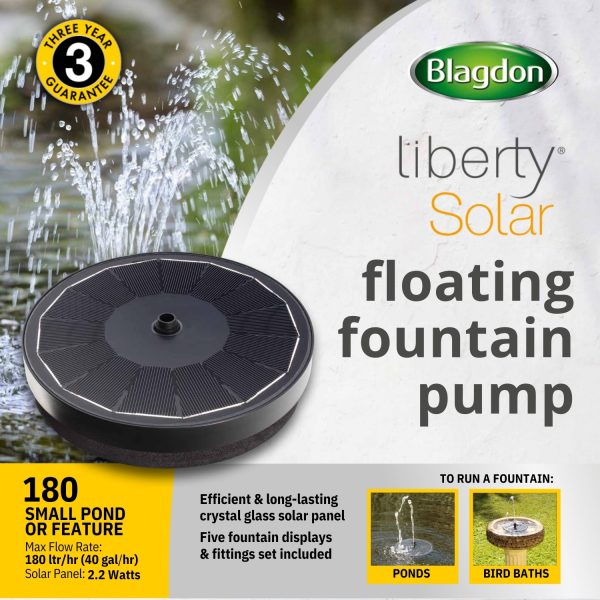 Liberty Solar 180 Floating Fountain Pump Blagdon Water Gardening
