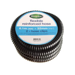 (min 2) Corrugated Hose With Clips 1.25inch X 6m