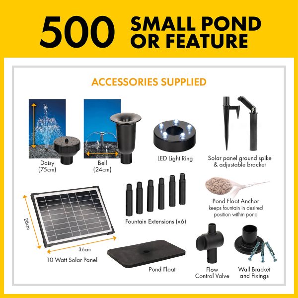 Liberty Solar 500 Pond Pump and LED Light - Image 2