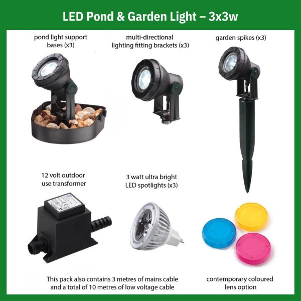LED Pond & Garden Light - 3x3w - Image 3