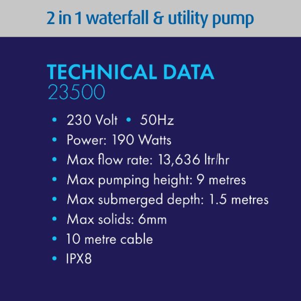 2 in 1 Waterfall & Utility Pump 23500 - Image 9